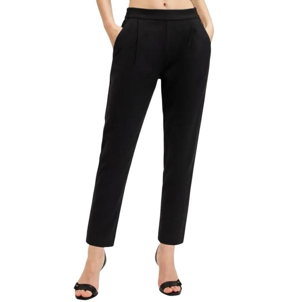 ALLSAINTS Aleida Trouser Pants Pull On Cropped Tapered Black Size 6 - Picture 3 of 11